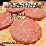 Australia beef mince 85CL Anggana's BURGER PATTY seasoned with Italian herbs ECONOMY THIN frozen price for 500g 5pcs